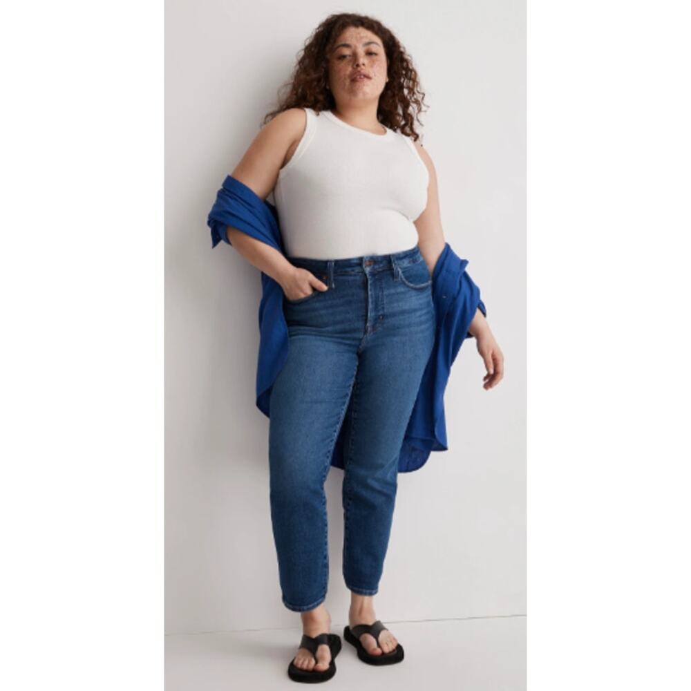 Madewell Women 37 Petite (26W) Stretch "Stovepipe" High Rise Cropped Jeans